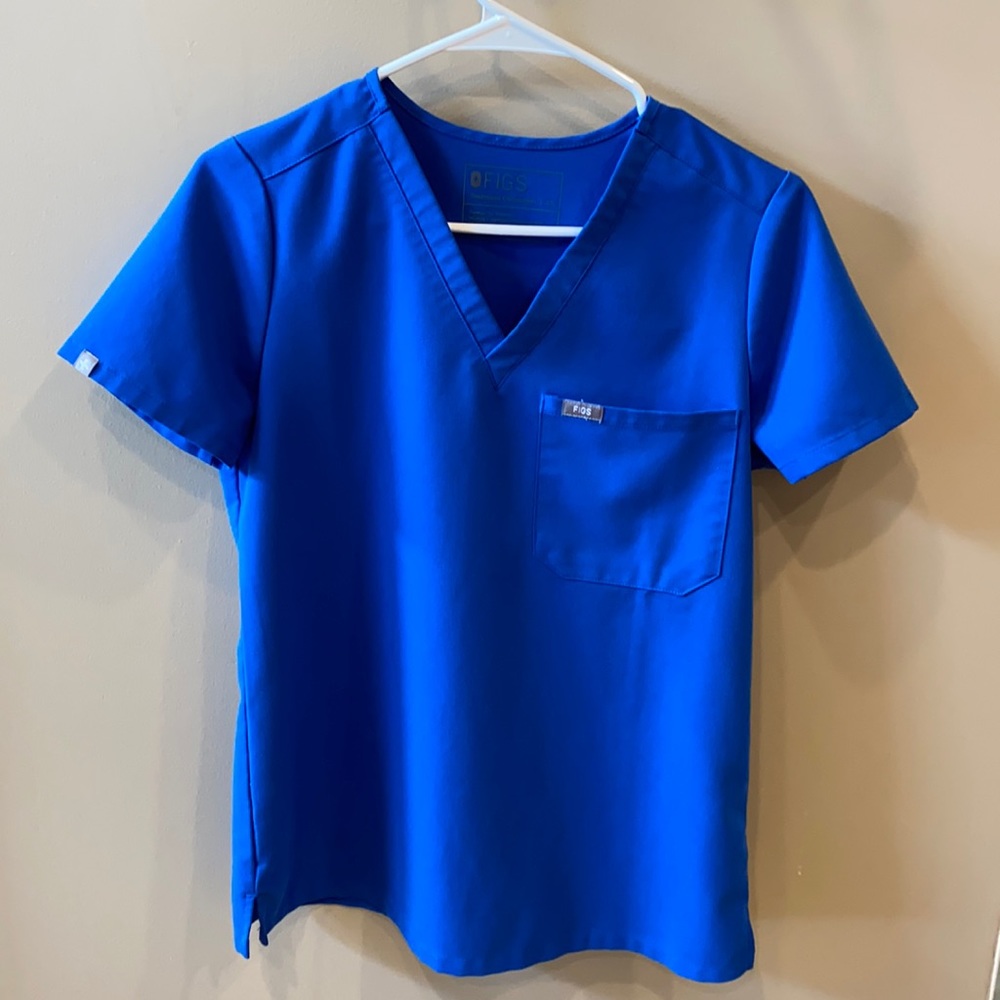 Figs Royal Blue XS scrub top